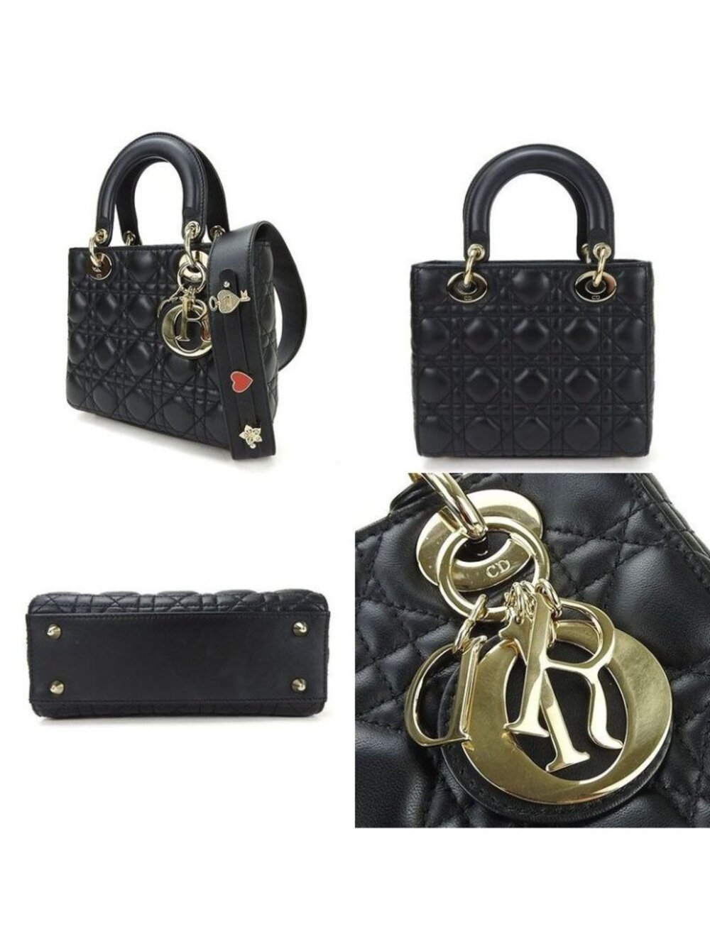 Christian Dior 2way Handbag Shoulder Lady Dior Cannage MY ABC Small
